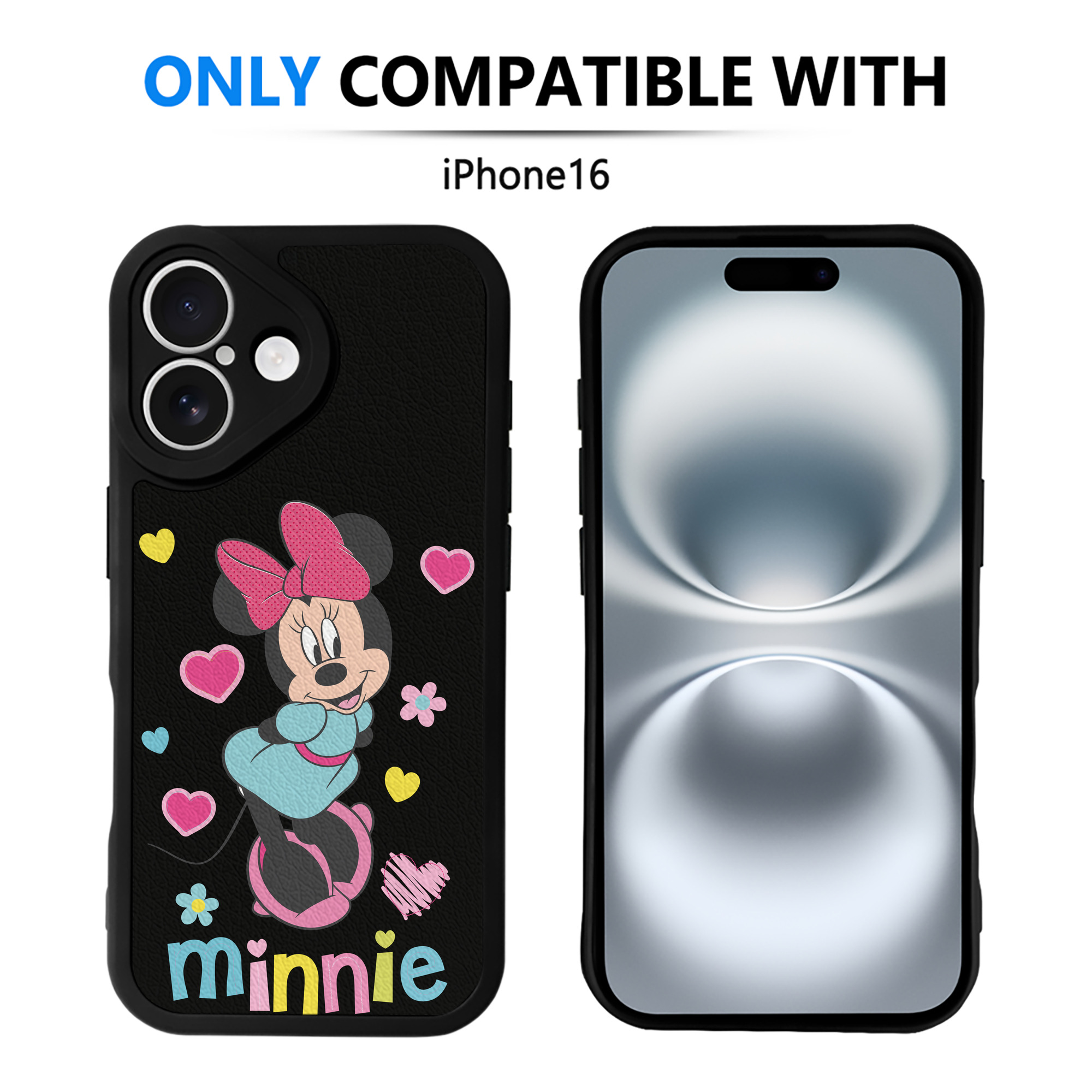 （画像用） ミッキーマウス Mickey Mouse 【iPhone 16シリーズ対応】シリコンスマホケース（レザー調） 材質：シリコン